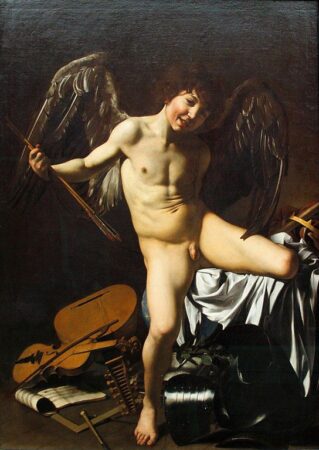 Caravaggio-Cupid-319x450 مراجعة قبلة إلكتيموس لندن كيوبيد