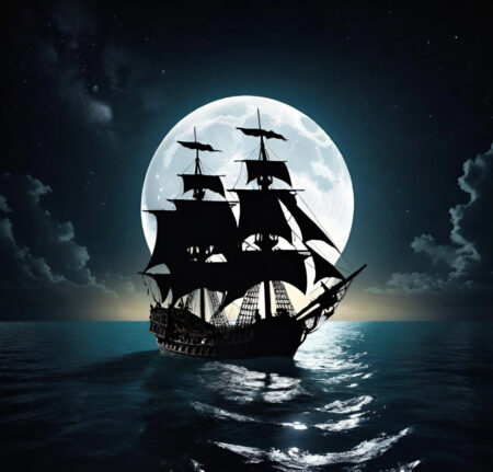 Pirate-Ship-at-NIght-450x431 ملاحظات çaFleureBon من المختبر: FLANKERS+ the Blacker Sails Giveaway