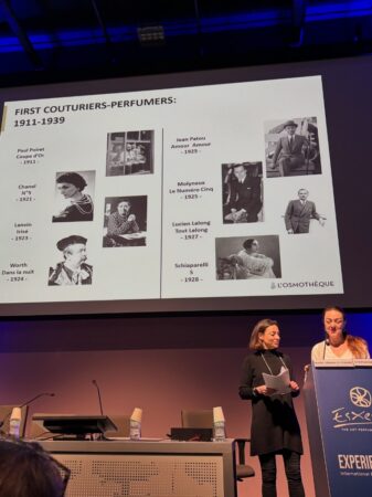 Stéphanie Bakouche Osmothèque conference on Fragrance and Fashion since the 1920s with Marie Urban Le Febvre (perfumer and Osmocurator)