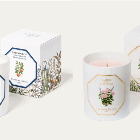Trudon Carrière Frères Orange Blossom and Rose de Menthe candles