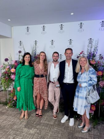 Perfumer Bérénice Watteau of DSM-Firmenich with mentor Amandine Clerc Marie at the Fragrance Foundation Awards France