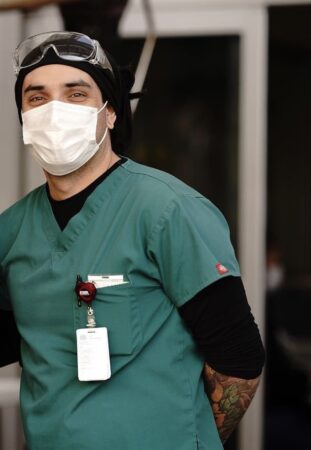 Michael Salazar of Aromas de Salazar Outside the ER during COVID news