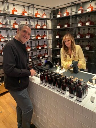 The Naxos Apothecary and Korres Retail Manager, Shannah Pryatel, with John Bressler, Founder of LAFCO New York